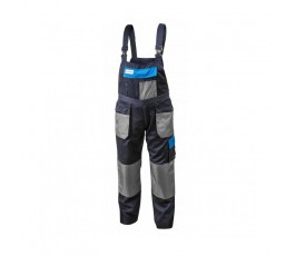 hogert spodnie robocze z szelkami xxl granatowo-szaro-niebieskie ht5k271-xxl