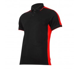 lahtipro koszulka polo 190g/m2 czarno-czerwona rozmiar 's' l4032101