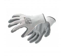 hogert rękawice ochronne glan powlekane nitrylem białe/szare rozmiar 10 ht5k754-10